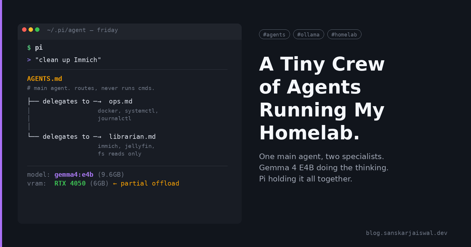 A Tiny Crew of Agents Running My Homelab