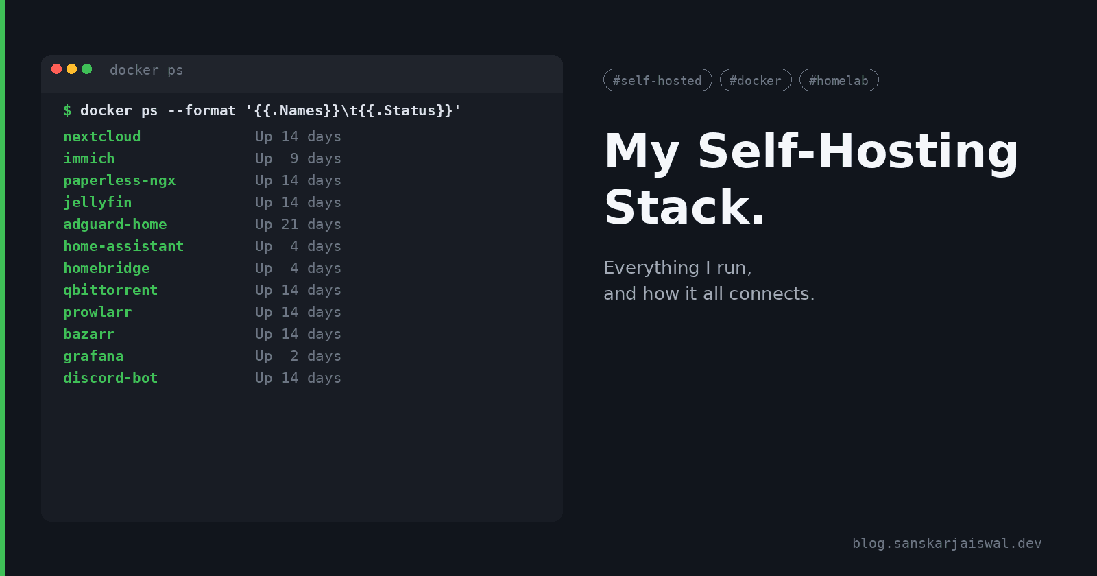 My Self-Hosting Stack: Everything I Run, and How It All Connects